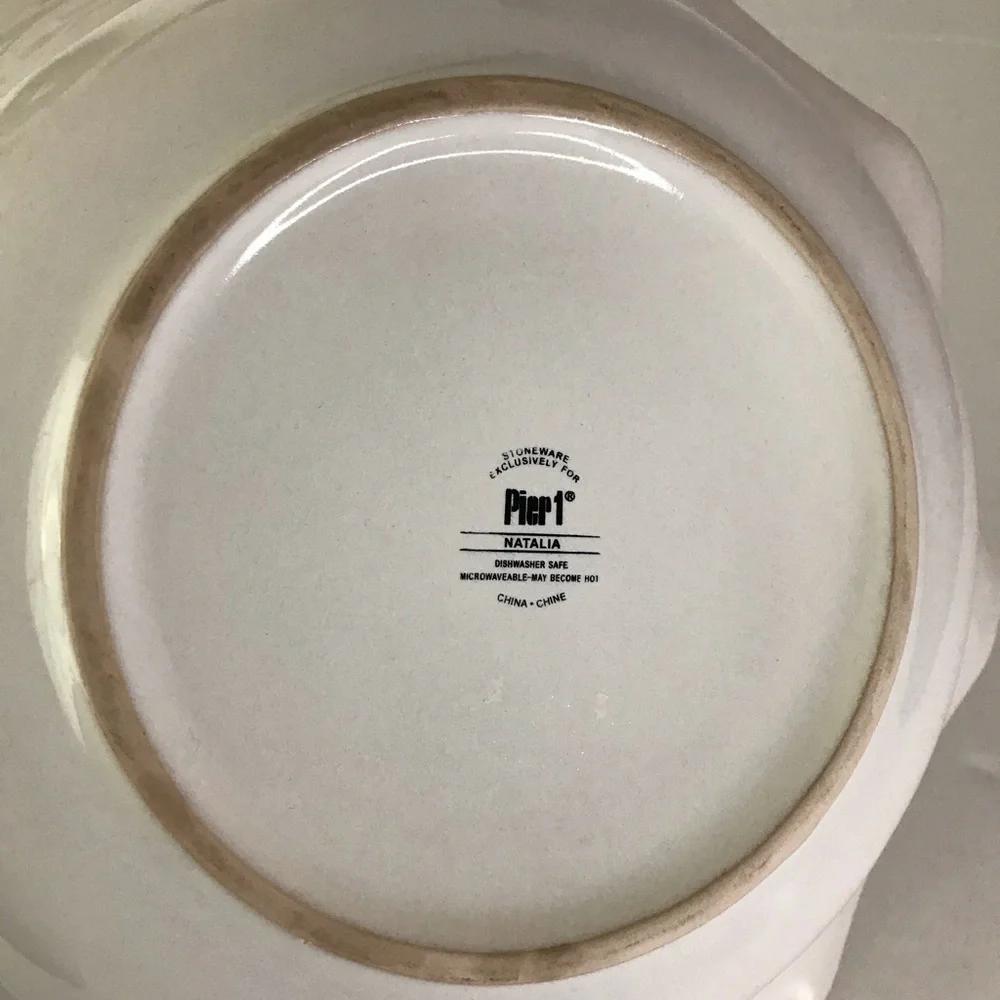 Pier 1 Natalia Serving Bowl White Ironstone‎ Dish